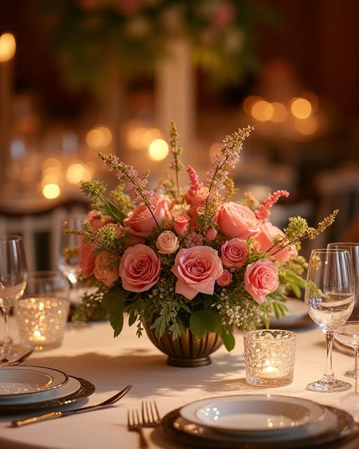 ディナーテーブルを彩るセンターピース